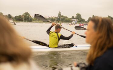 Kanufahrer in Aktion bei den Deutschen Kanumeisterschaften